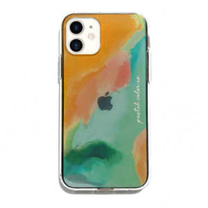 ROA iPhone 12/12 Pro 6.1インチ対応ソフトクリアケース Pastel color OrangeGreen DS19822I12P