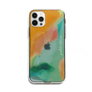 ROA iPhone 12 Pro Max 6.7インチ対応ソフトクリアケース Pastel color OrangeGreen DS19839I12PM