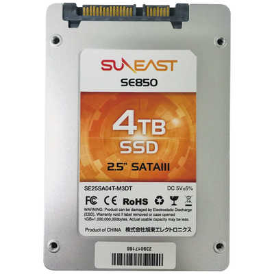 SUNEAST 内蔵SSD SE850 SATA [2.5インチ/4TB]｢バルク品｣ SE25SA04T