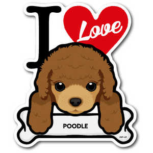 ゼネラルステッカー DOG STICKER POODLE PET-037