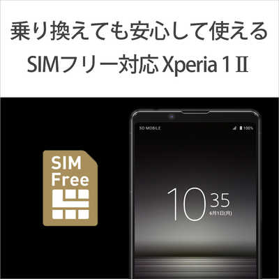 ソニー　SONY SIMフリースマートフォン　Xperia1 II 5G ［メモリ/ストレージ： 12GB/256GB］ XQ-AT42  B3JPCX1 フロストブラック