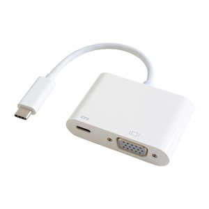 GOPPA 0.14m[USB-C オス→メス VGA+USB-C(給電用 USB PD対応)]3.2変換アダプタ ホワイト GP-CV15H/W