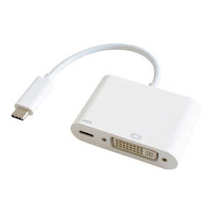 GOPPA 0.14m[USB-C オス→メス DVI+USB-C(給電用 USB PD対応)]3.2変換アダプタ ホワイト GP-CDVIH/W