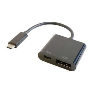 GOPPA 0.14m[USB-C オス→メス DisplayPort 4K+USB-C(給電用 USB PD対応)]3.2変換アダプタ ブラック GP-CDPH/B