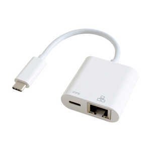 GOPPA 0.14m[USB-C オス→メス LAN+USB-C(給電用 USB PD対応)]3.2変換アダプタ Giga対応 ホワイト GP-CR45H/W