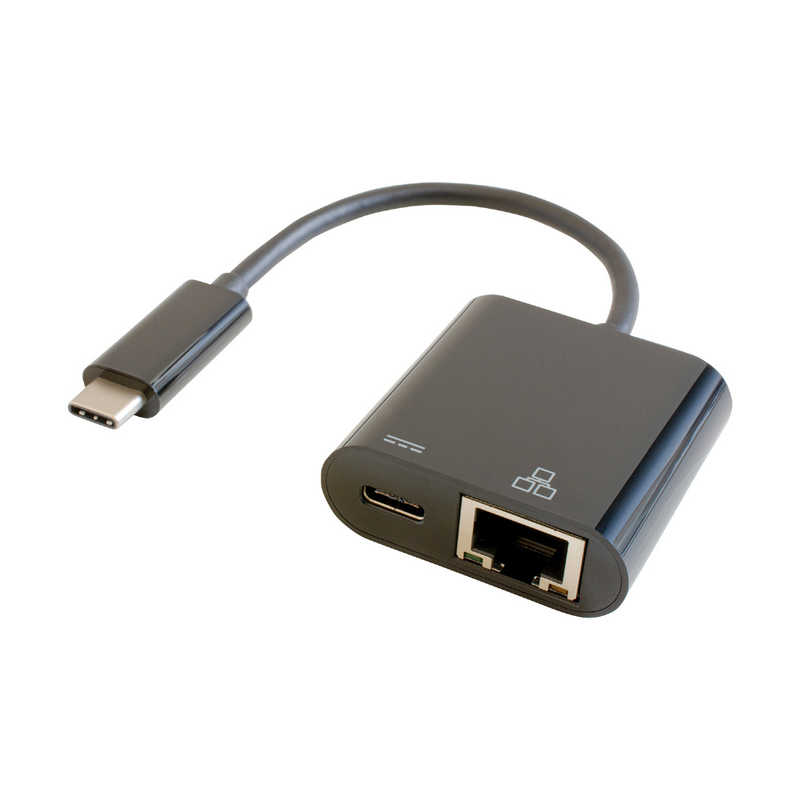 GOPPA GOPPA 0.14m[USB-C オス→メス LAN+USB-C(給電用 USB PD対応)]3.2変換アダプタ Giga対応 ブラック GP-CR45H/B GP-CR45H/B