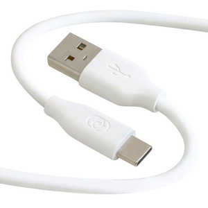 GOPPA シリコン採用やわらかケーブル USB-A⇒USB-Type-C 1m ホワイト GP-ACU2S100CM/W