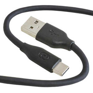 GOPPA シリコン採用やわらかケーブル USB-A⇒USB-Type-C 1.5m ブラック GP-ACU2S150CM/B