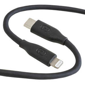 GOPPA シリコン採用やわらかケーブル USB-C⇒Lightning 1m USB PD対応 ブラック GP-CLS100CM/B