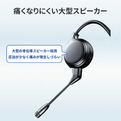 GOPPA ブームマイク付き 骨伝導ヘッドセット ブラック(女性・こども