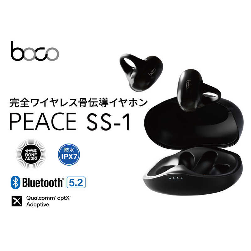 BOCO BOCO 骨伝導イヤホン リモコン・マイク対応 ブラック PEACESS-1BK PEACESS-1BK