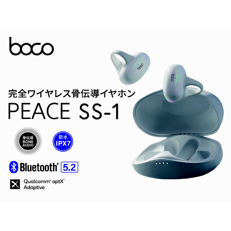 BOCO BOCO 骨伝導イヤホン リモコン・マイク対応 ホワイト PEACESS-1WH PEACESS-1WH