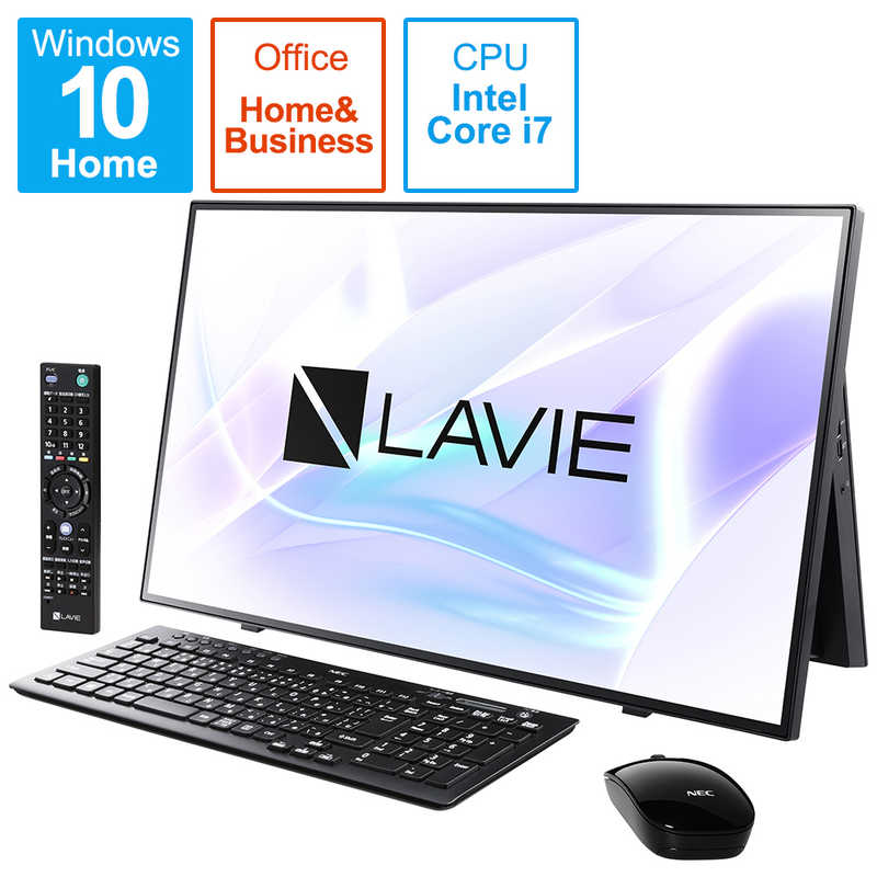 NEC NEC デスクトップパソコン LAVIE A27シリーズ(ダブルチューナ) [27型 /HDD:4TB /SSD:256GB /メモリ:16GB /2021年1月モデル] PC-A2797BAB ファインブラック PC-A2797BAB ファインブラック