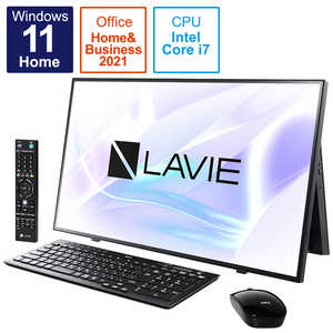NEC デスクトップパソコン LAVIE A27 ファインブラック [27型 /intel Core i7 /メモリ：16GB /HDD：4TB /SSD：256GB /2021年秋冬モデル] PC-A2797CAB