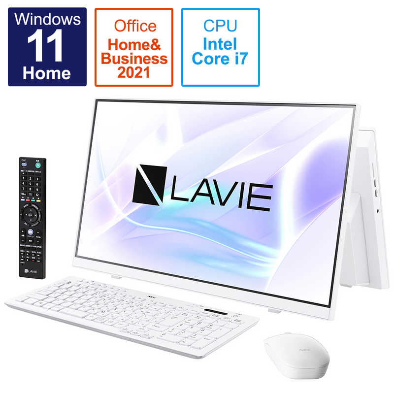 NEC NEC デスクトップパソコン LAVIE A23 ファインホワイト [23.8型 /intel Core i7 /メモリ：8GB /SSD：1TB] PC-A2377CAW PC-A2377CAW