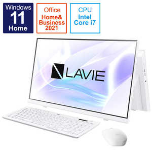 ＜コジマ＞ NEC デスクトップパソコン LAVIE A23シリーズ ファインホワイト [23.8型/Core i7/メモリ:8GB/SSD:512GB/2021年10月] ファインホワイト PCA2365CAW画像