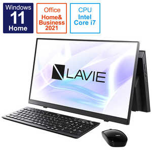 NEC デスクトップパソコン LAVIE A23シリーズ ファインブラック [23.8型/Core i7/メモリ:8GB/SSD:512GB/2021年10月] PCA2365CAB