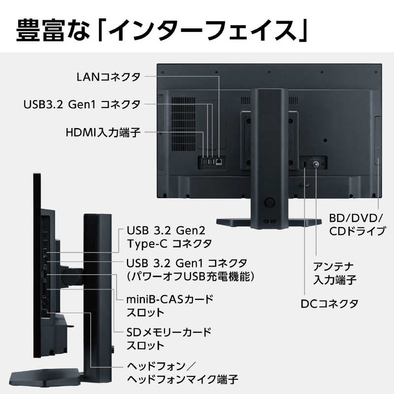 NEC NEC デスクトップパソコン LAVIE A27(ダブルチューナ) ファインブラック [27型 AMD Ryzen7 メモリ:16GB SSD:1TB 2022年春] PC-A2797DAB PC-A2797DAB