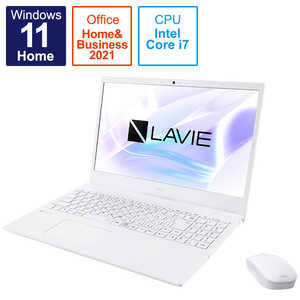 NEC ノートパソコン LAVIE N15シリーズ パールホワイト ［15.6型 /intel Core i7 /メモリ：16GB /SSD：512GB］ PC-N1573EAW
