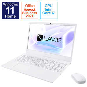 NEC ノートパソコン LAVIE N15 [ 15.6型 / Win11 Home / Core i7 / メモリ8GB / SSD256GB / Office ] パールホワイト PC-N1570EAW