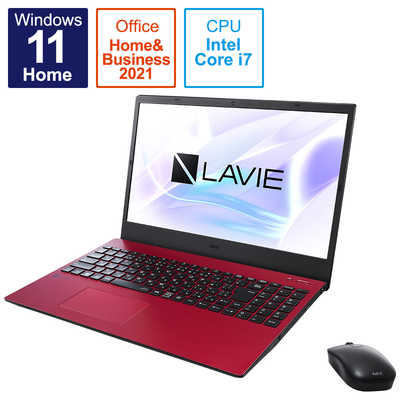 NECノート Lavie i7/SSD/8GB/BR/Office レッド