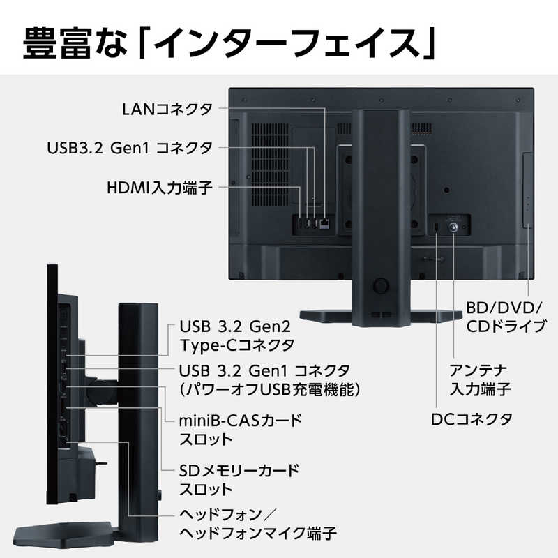 NEC NEC デスクトップパソコン LAVIE A23 ファインブラック [23.8型 /AMD Ryzen7 /メモリ：16GB /SSD：1TB /2023年5月モデル] PC-A2377GAB PC-A2377GAB