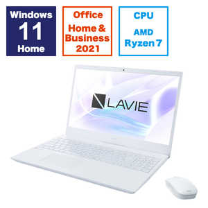 NEC ノートパソコン LAVIE N15(N1575/GAW) パールホワイト  [15.6型 /Win11 /AMD Ryzen 7 /メモリ：16GB /SSD：512GB /Office] PC-N1575GAW