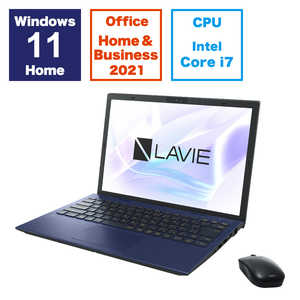 NEC ノートパソコン LAVIE N14 ネイビーブルー [14.0型 /Win11 Home /Core i7 /メモリ：16GB /SSD：512GB /Office] PC-N1475GAL