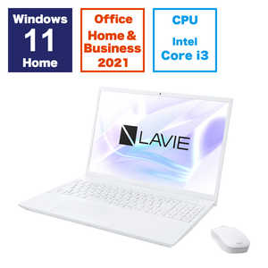 NEC ノートパソコン LAVIE ［16.0型 /Win11 Home /Core i3 /メモリ：8GB /SSD：256GB /Office ］ パールホワイト PCN1635HAW