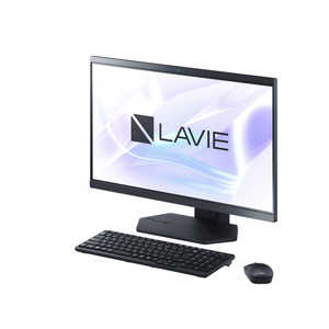 NEC デスクトップパソコン LAVIE A23 ［23.8型 /intel Core i5 /メモリ：16GB /SSD：512GB /2024年12月］ ファインブラック PC-A2355JAB