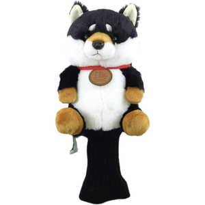 キュート販売 ゴルフクラブヘッドカバー まめしば 黒 H0023