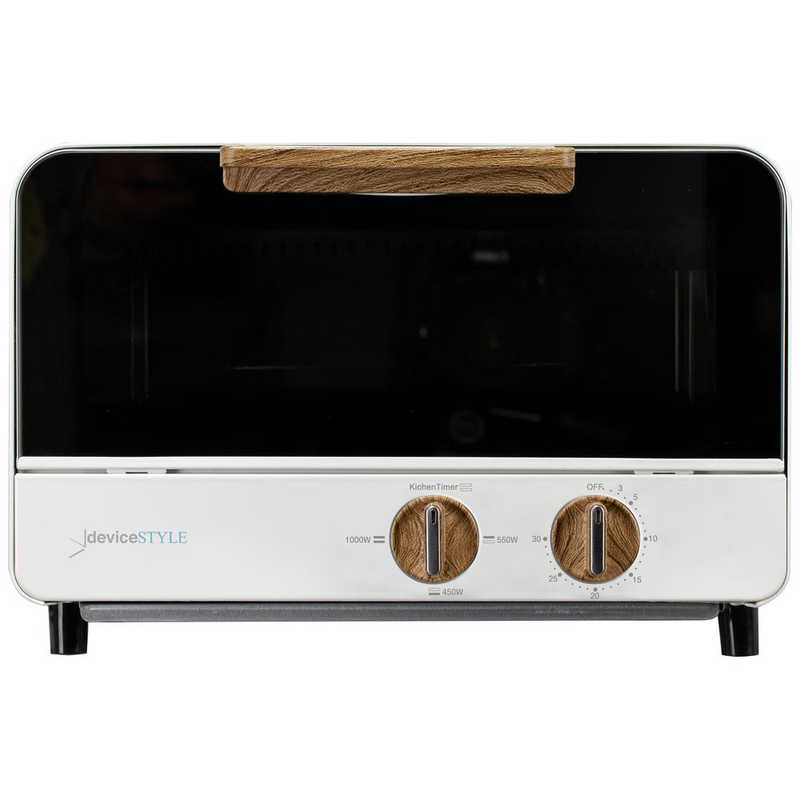 デバイスタイル デバイスタイル オーブントースター 1000W/食パン2枚 ホワイト DTA-11-W DTA-11-W