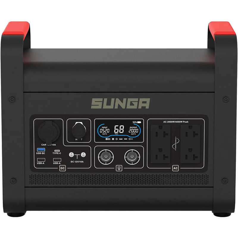 SUNGA SUNGA ポータブル電源 SUNGA マッドブラック ［11出力 /AC・ソーラー充電］ LK1500 LK1500