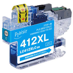 プレジール 互換プリンターインク ［キヤノン LC412XLC］ シアン PLE-BR412XLC