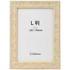 同志舎 木製フォトフレーム 梅小紋 L判 アイボリー ウメコモンアイボリーLバン