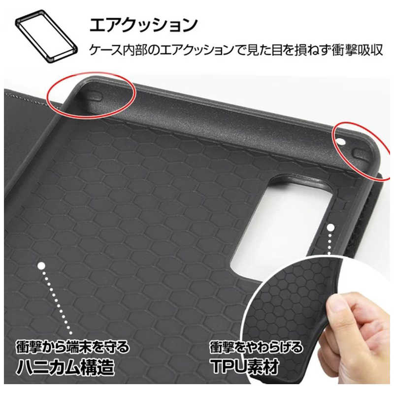 レイアウト レイアウト arrows NX9 耐衝撃 手帳型 シンプル マグネット ネイビー RT-ARNX9ELC1/DN RT-ARNX9ELC1/DN