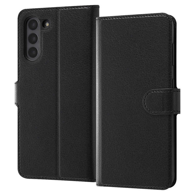 レイアウト レイアウト Galaxy S21 5G 耐衝撃 手帳 シンプル マグネット ブラック RT-GS21ELC1/BB RT-GS21ELC1/BB