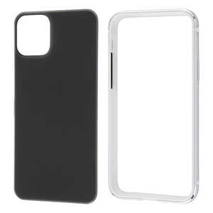 レイアウト iPhone 11 Pro 5.8インチ アルミバンパー+背面パネル(マットブラック)/シルバー RT-P23AB2/SV レイアウト iPhone 11 Pro 5.8インチ アルミバンパー+背面パネル(マットブラック)/シルバー RT-P23AB2/SV