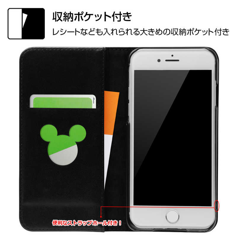 レイアウト レイアウト iPhone SE 第2世代 4.7インチ/8/7 ディズニー/手帳 ホットスタンプ ミッキー RT-DP24I/MK RT-DP24I/MK