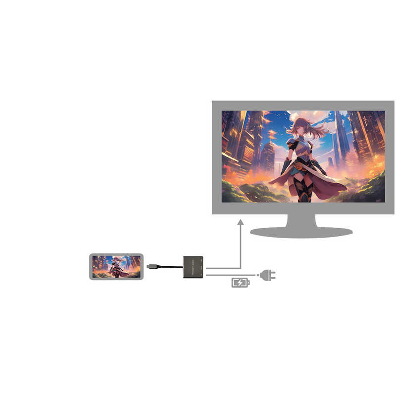 DADANDALL DADANDALL 映像変換アダプタ ［USB-C オス→メス HDMI /USB-A＋USB-Cメス給電 /USB Power Delivery対応 /100W］ 4K対応 DDDSPD301CLG DDDSPD301CLG