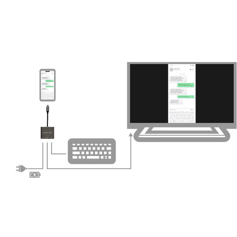 DADANDALL DADANDALL 映像変換アダプタ ［USB-C オス→メス HDMI /USB-A＋USB-Cメス給電 /USB Power Delivery対応 /100W］ 4K対応 DDDSPD301CLG DDDSPD301CLG