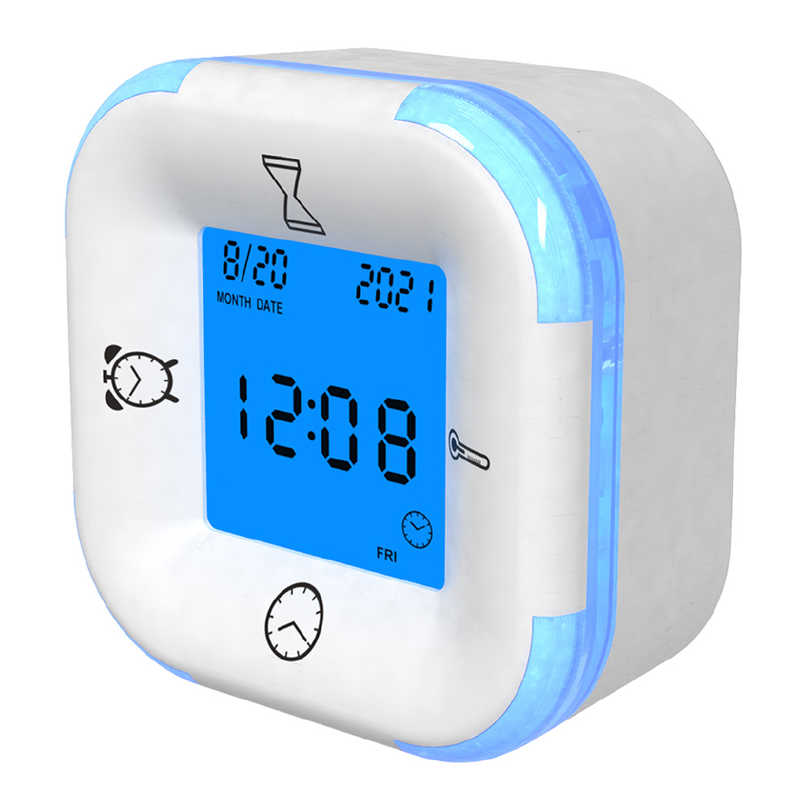 保土ヶ谷電子販売 保土ヶ谷電子販売 目覚まし時計 デジタル 回転式 置き時計 ホワイト  AC-KTK-1WH AC-KTK-1WH