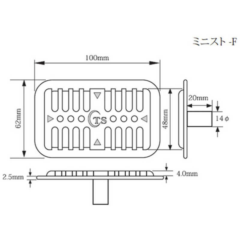 高翔産業 高翔産業 TS ストレーナー ミニスト-F(平型)ブラック 43116 43116
