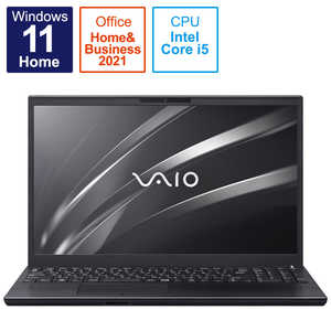 VAIO ノートパソコン｢15.6型ワイド/Core i5/SSD512GB/メモリ16GB/2021年11月モデル｣ ブラック  VJS15491111B