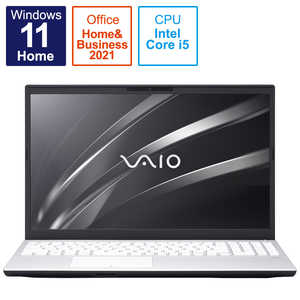 VAIO ノートパソコン｢15.6型ワイド/Core i5/SSD512GB/メモリ16GB/2021年11月モデル｣ ホワイト VJS15491211W