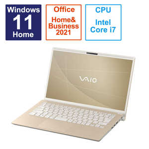 VAIO ノートパソコン VAIO F14 サテンゴールド [14.0型 /Win11 Home /Core i7 /メモリ：16GB /SSD：512GB /Office] VJF14190211N