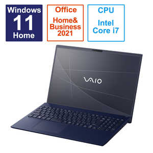 VAIO ノートパソコン F16 [ 16型 / Win11 Home / Core i7 / メモリ16GB / SSD512GB / Office ] ネイビーブルー VJF16190111L