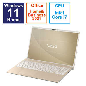 VAIO ノートパソコン VAIO F16 サテンゴールド [16.0型 Win11 Home Core i7 メモリ：16GB SSD：512GB Office VJF16190211N