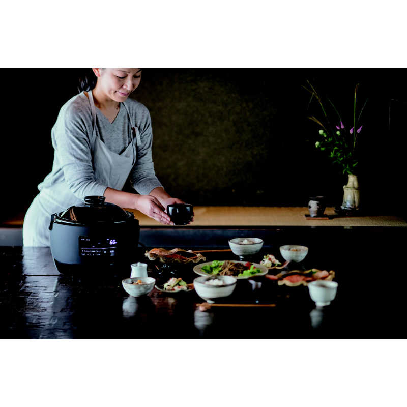 SIROCA SIROCA 炊飯器 3合 長谷園×siroca 全自動炊飯土鍋かまどさん電気 マイコン ブラック SR-E111 SR-E111