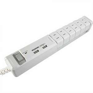 ファーゴ TAPKING USB 3.4A(6個口+USB2ポｰト･1.8m) PT601WH ホワイト